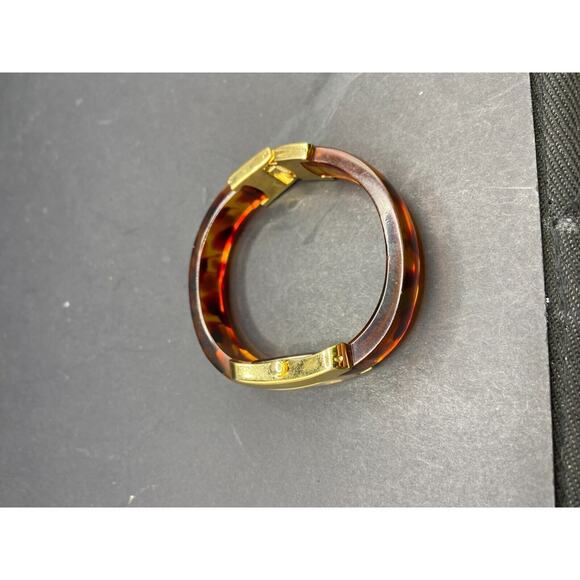 Persona Quartz Watch Women\'s Gold Tone Tortoise Brown Resin Bangle Cuff Bracelet main image 10